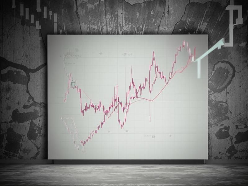 Graphique de capitalisation projeté sur mur en noir et blanc